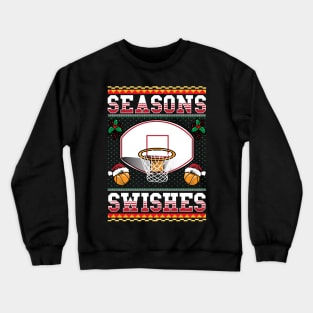 Christmas Basketball Seasons Swishes Ugly Sweater Pattern Crewneck Sweatshirt